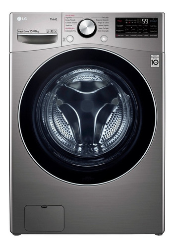 Lavadora secadora automática LG WD15DG2S6 inverter silver stone 15kg 220 V