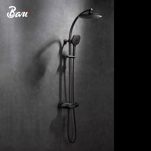 Set De Ducha Foglia Matte Black Marca Bari