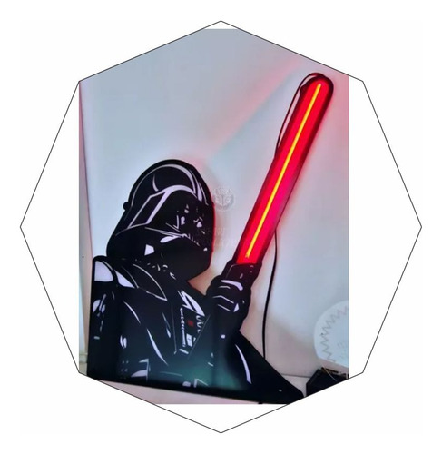 Cartel Neón Led Darth Vader - Star Wars 54x60 Cm - Luminoso