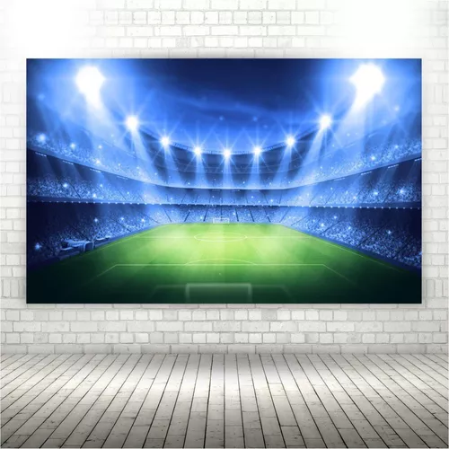 Painel Redondo 1,5x1,5m Campo Futebol Estadio Holofote Jogo