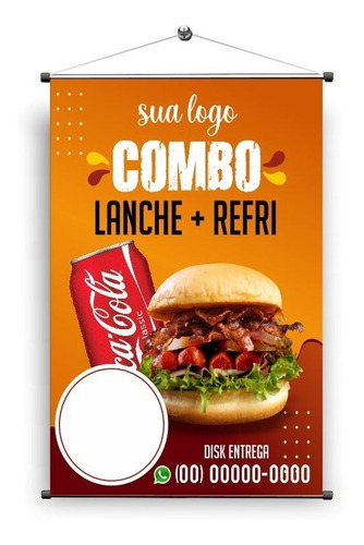 Banner Hambúrguer Promoção Lanche E Refrigerante | Parcelamento sem juros