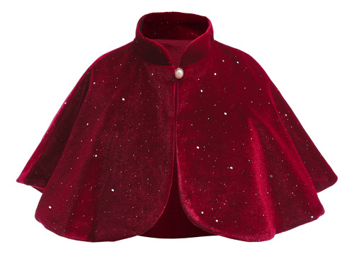 Capa Mantón Rojo Niña Para Vestido De Fiesta Navidad [u]