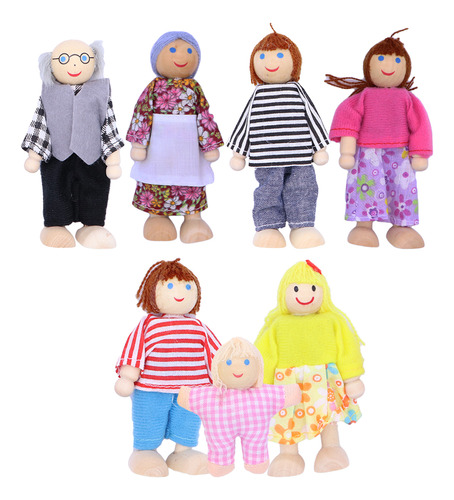 Set De Juegos De Simulación Familiar De Wooden Dolls Para Ni
