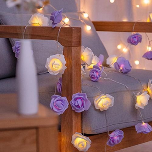 Luces De Hadas De Flores Rosas, 20 Led, Luces De Flores