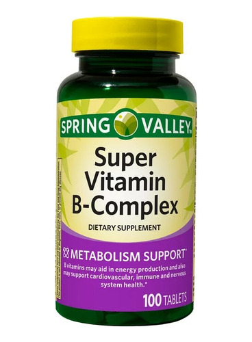 Complejo B + Vitamina B1 B2 B12 Ácido Fólico (100 Cápsulas)