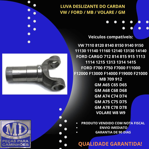 Luva Do Cardan Deslizante Volare W8 W9 Original Mecpar