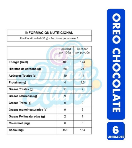 Oreo Chocolate - Galletas Especial Colación (pack Con 6 Uni)