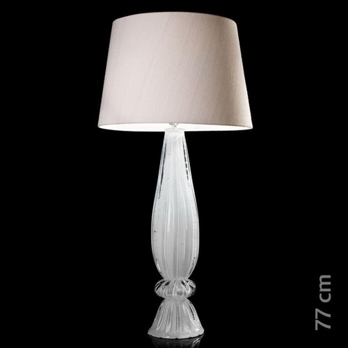 Abajour Cristal Murano Branco Base 77x19cm São Marcos 12x