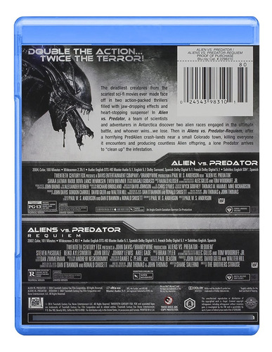 Alien Vs Predator 1 & 2 - Bluray - 2 Discos