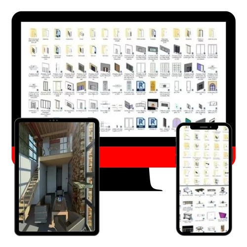 Biblioteca 60.010 Blocos Familia Revit Texturas Templante