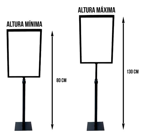 Porta Cartaz Para Folha A4 Kit 5 Pedestais - Com Regulagem