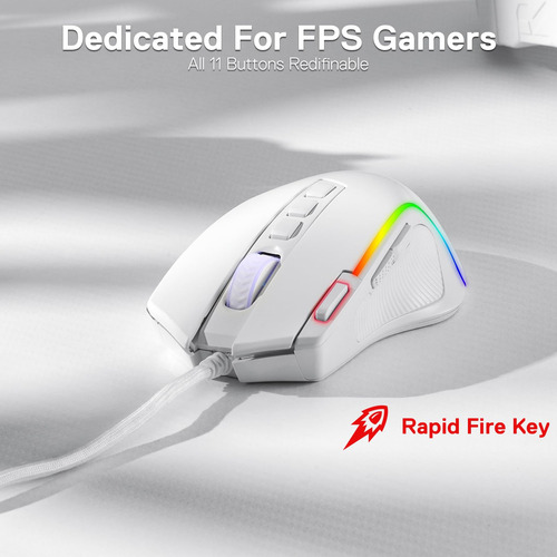 Ratón Para Juegos Redragon M612 Predator Rgb 8000 Dpi Con Ca