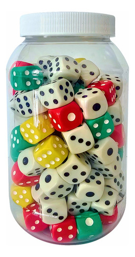 Bote De 100 Dados 16mm Juegos De Mesa Y Juegos Didácticos