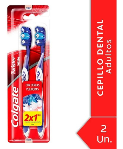 Imagen 4 de 4 de Cepillo de dientes Colgate Twister White suave pack x 2 unidades