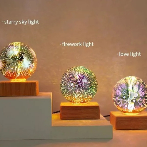 Luz De Fuegos Artificiales 3d Bola De Cristal Luz Usb