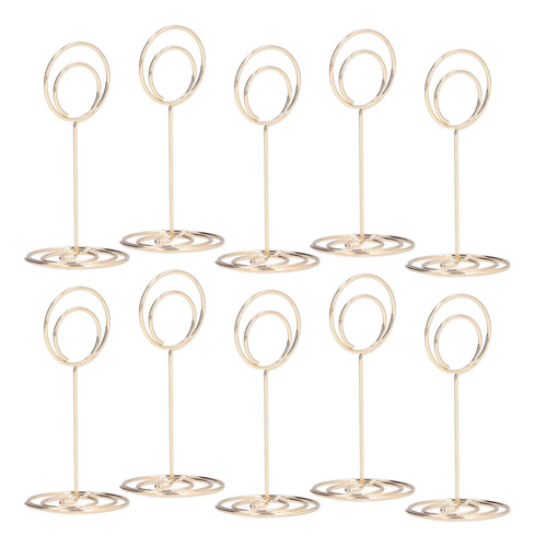 Photo Holder 10pcs Table Number Round Base Electroplating