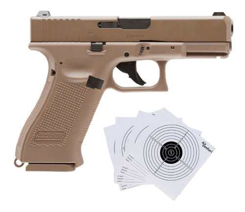 Glock 19x Coyote Blowback Gen 5 Pistola 4.5mm Co2 Xchws C