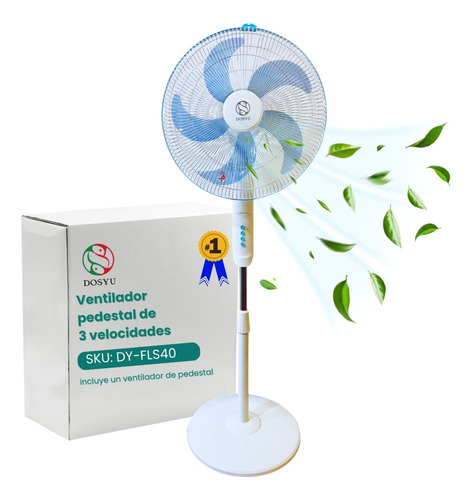 Ventilador De Pedestal 5 Aspas Giratorio Silencioso Dosyu