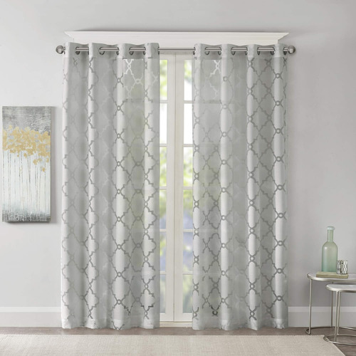 Cortina Transparente Moderna 50x63 Para Dormitorio Y Sala