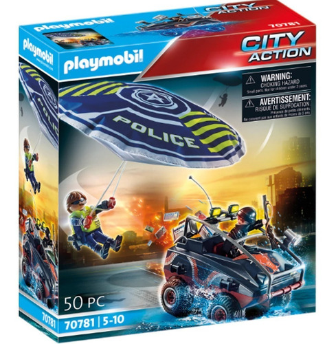 Playmobil Policía En Paracaídas Persecución. 70781