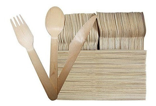 96 X Cubiertos, Servicio De Madera Desechable Ecológico
