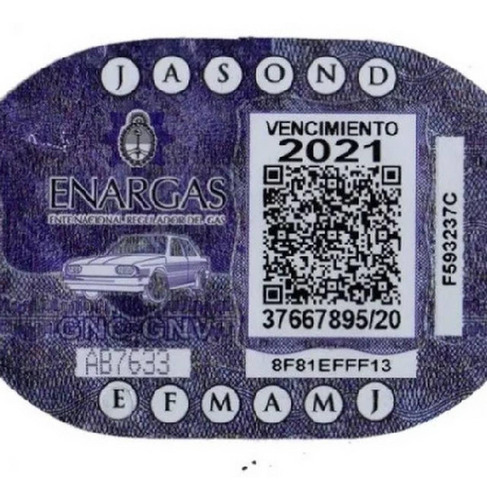 Imagen 3 de 3 de Renovacion Anual De Oblea De Gnc