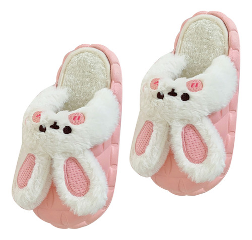 Lindas Pantuflas De Algodón Con Forma De Conejo, Suaves Y Cá