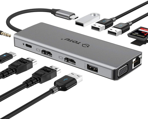 Hub Usb C, Totu 13 En 1 Tipo C Hub Con Ethernet, 4 K Usb C A