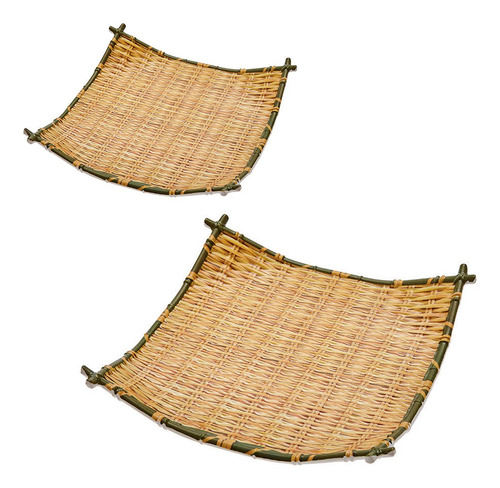 Imagem 2 de 2 de Travessa Quadrada Decorativa De Bambu E Melamina - 23,5cm
