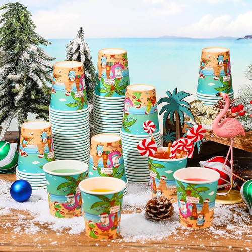 100 Vasos Desechables De Café De 8 Oz De Navidad En Julio Co