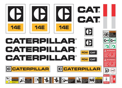 Calcomanías Caterpillar 14e Standard Preventivos Originales