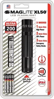 Maglite Xl50 Led 3-cell Aaa Linterna, Negro/ Gris Disponible