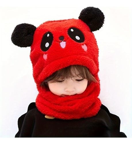 Conjunto De Gorro Y Bufanda De Oso De Dibujos Animados For
