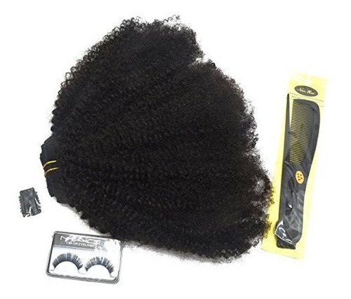 Afro Kinky Clip Rizado En Humanos Remy Extensiones De Pelo