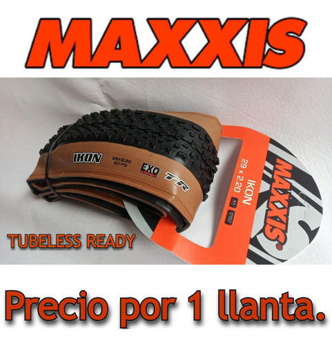 Imagen 1 de 9 de Llanta Maxxis Ikon Skinwall 29*2.20 T R / E X O / 60 Tpi