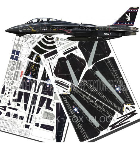 F-14a Tomcat Black Bunny Papercraft 1.33