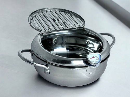 Fritadeira Japonesa Fryer Aço Inox 29 Cm 4,2l Com Termômetro