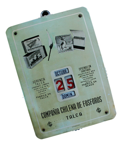 ¬¬ Cartel Letrero Antiguo / Compañía Chilena De Fósforos Zp