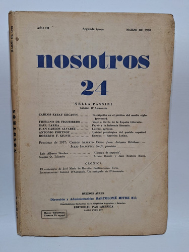 Antigua Revista Nosotros 2da Época Año 1938 N°24 Le259