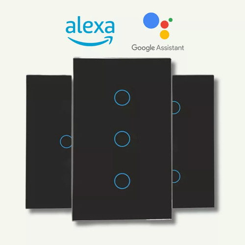Interruptor Inteligente Wifi 3 Botoes Touch Tuya Smart Life Alexa Google Home Google Assistant Smart 110v 220v
