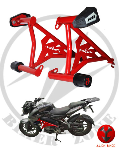 Slider Jaula Stunt Roja Para Moto Pulsar Ns200 Hechoenméxico
