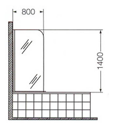 Mampara Ferrum Baja Fija 80 X 140 Cm Nm81a-b