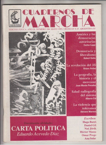 Arte Ulises Beisso Tapa Y Diagramacion Cuadernos Marcha 104