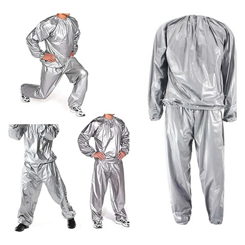 Traje De Sauna De Pvc Sliver Body Fitness Para Deportes De P