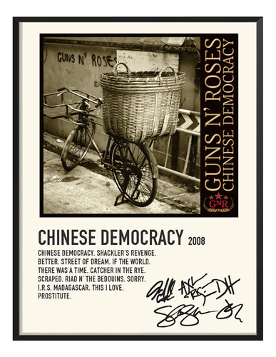 Poster Guns&roses Album Tracklist Chinese Democracy 80x60