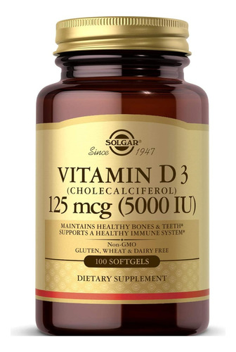 Vitamina D3 5000 Iu Solgar 100 Softgel