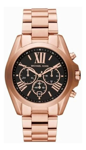 Relógio Michael Kors Bradshaw Mk5854 Rose Feminino Original Fundo Preto