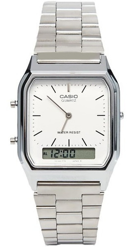 Relógio Casio Anadigi Aq-230a-7d Vintage Unissex Prateado