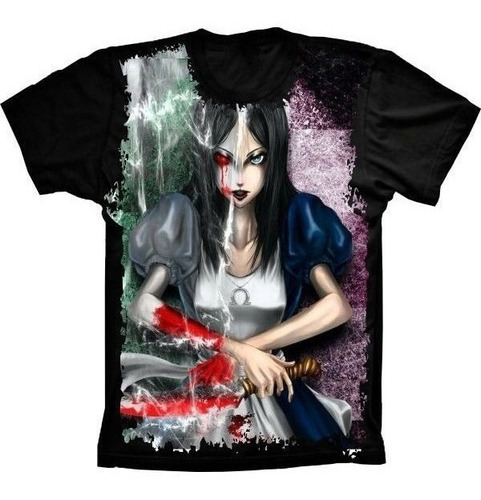 Camiseta Estilosa 3d Fullprint - Gótica Girl Assassin