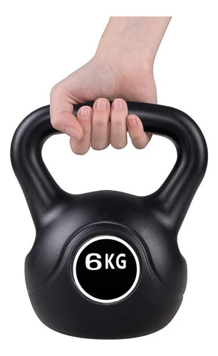 Pesas Rusas Kettle Bell 6 Kg Macuerna Premium LG Color Negro